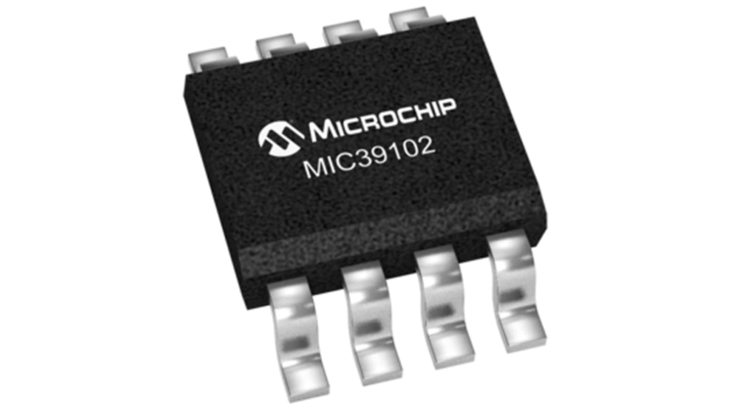 Microchip 電圧レギュレータ 低ドロップアウト電圧 1.24 → 16 V, 8-Pin, MIC39102YM