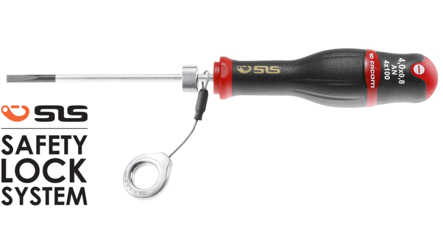 Facom Slotted  Screwdriver, 2.5 mm Tip, 75 mm Blade, 169 mm Overall