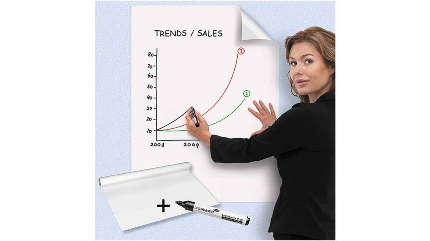 Legamaster White Board, 80cm Height, 60cm Width