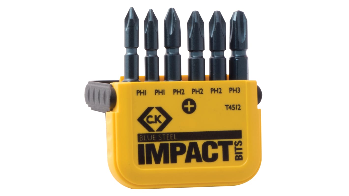 CK Impact Bit Set 6 Pieces, Phillips