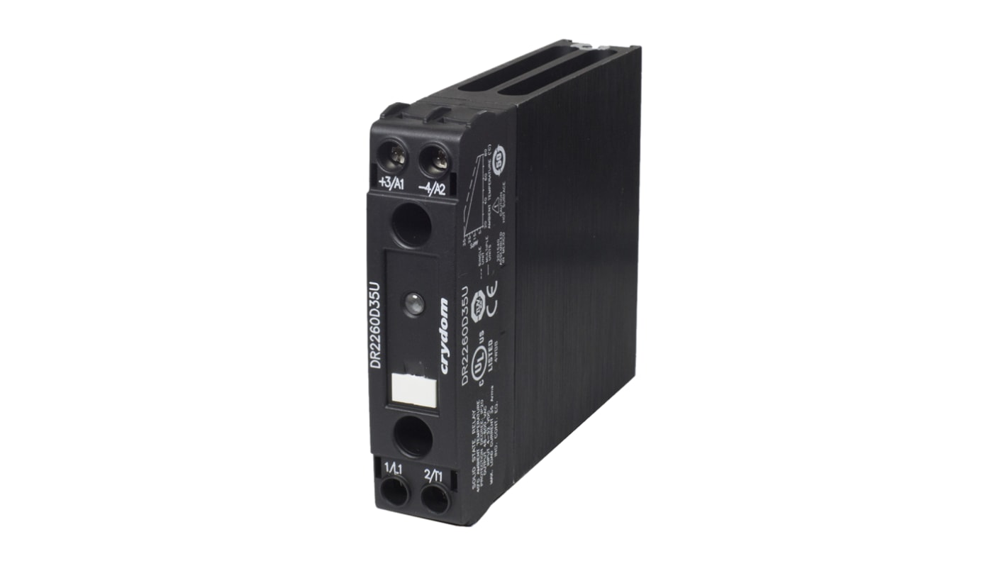 Sensata Crydom Solid State Relay, 20 A Load, DIN Rail Mount, 600 V rms Load, 32 V dc Control