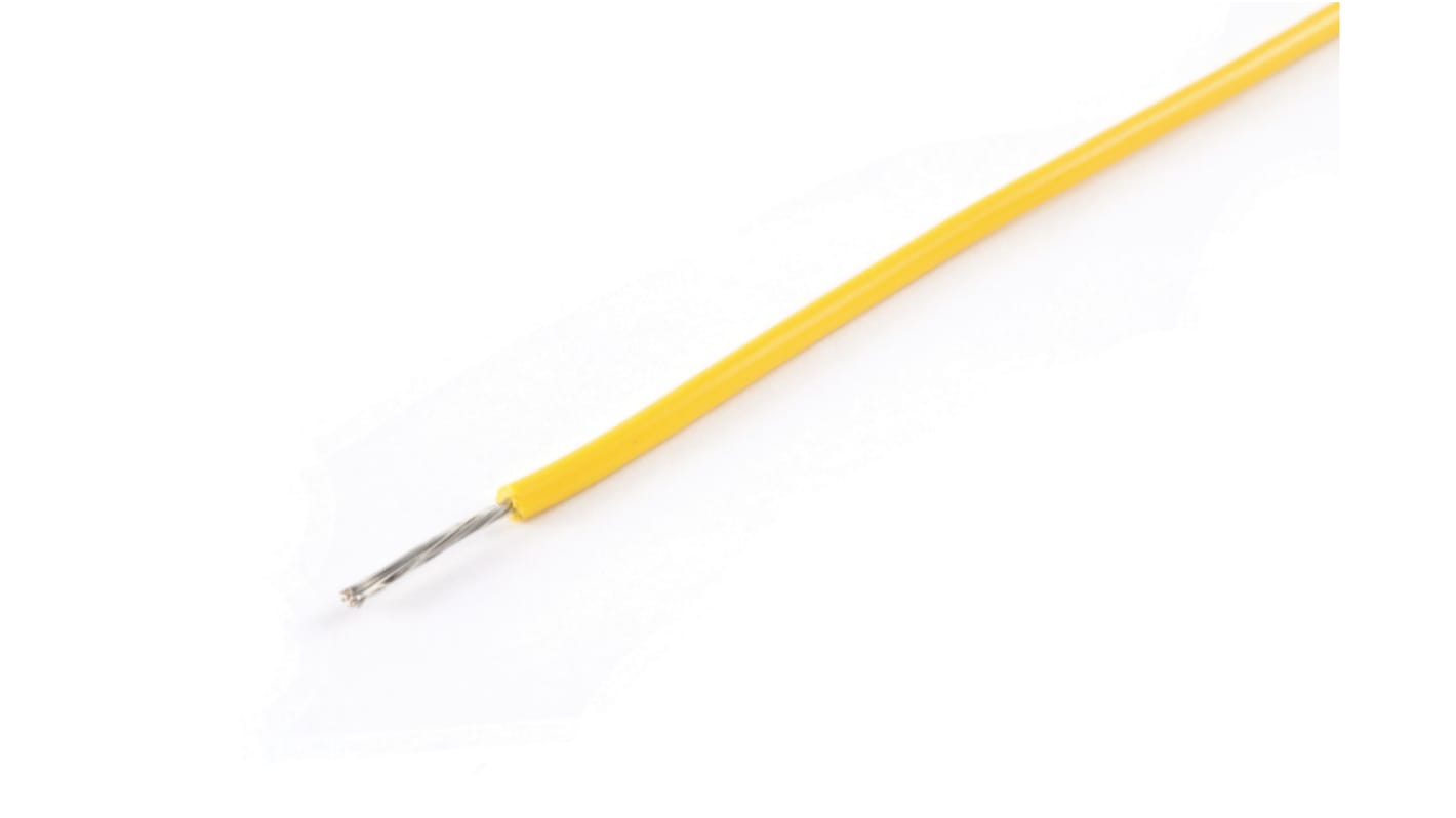 AXINDUS KY30 Series Yellow 0.6 mm² Hook Up Wire, 20 AWG, 19/0.2 mm, 200m, PVC Insulation, KY3006J