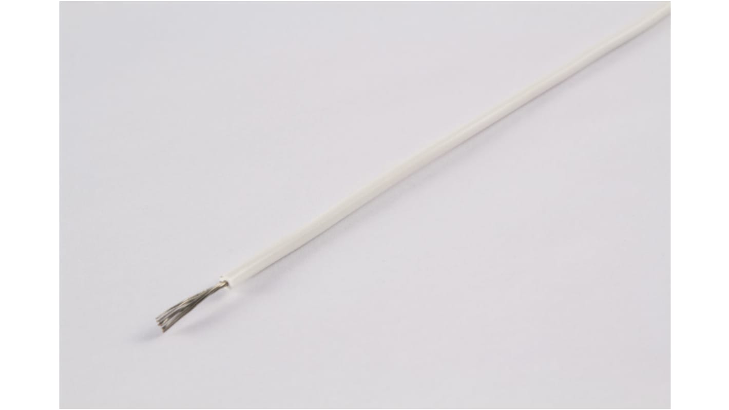 AXINDUS KY30 Series White 0.93 mm² Hook Up Wire, 18 AWG, 19/0.25 mm, 100m, PVC Insulation, KY3007BL