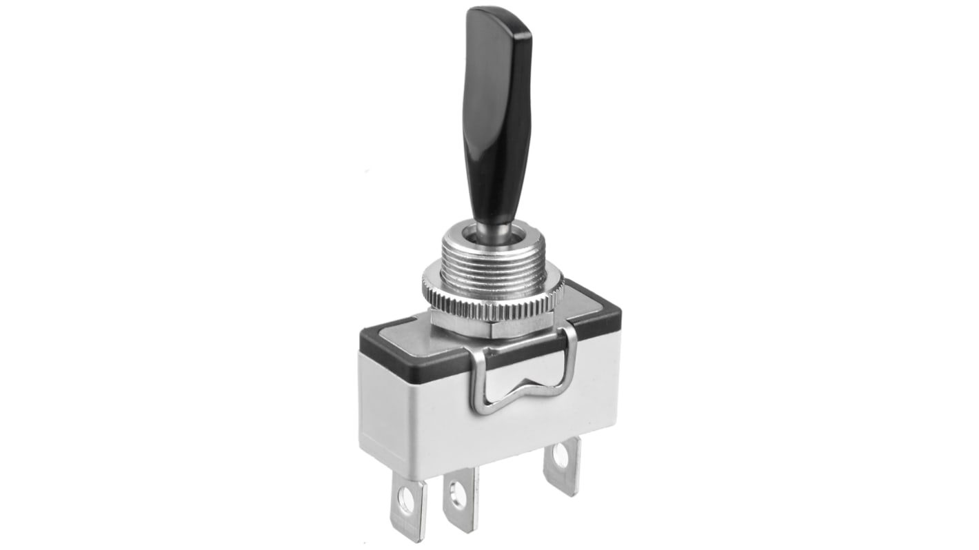 APEM Toggle Switch, Panel Mount, On-Off-On, SPDT, Solder Lug Terminal, 250V ac