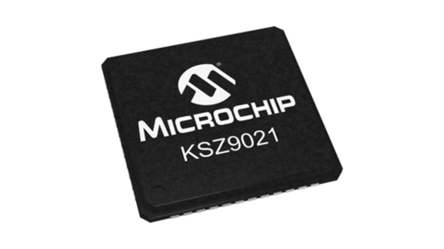 Microchip PHY芯片, 10 Mbps, 100 Mbps, 1000 Mbps以太网收发器, QFN封装, 支持IEEE 802.3标准, 48引脚, 7 x 7 x 0.8mm