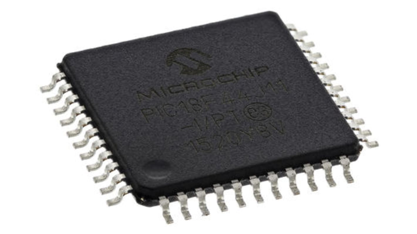 Mikrokontroler Microchip PIC18F TQFP 44-pinowy Montaż powierzchniowy PIC 16 kB 8bit CAN: 48MHz RAM:3,776 kB Ethernet: