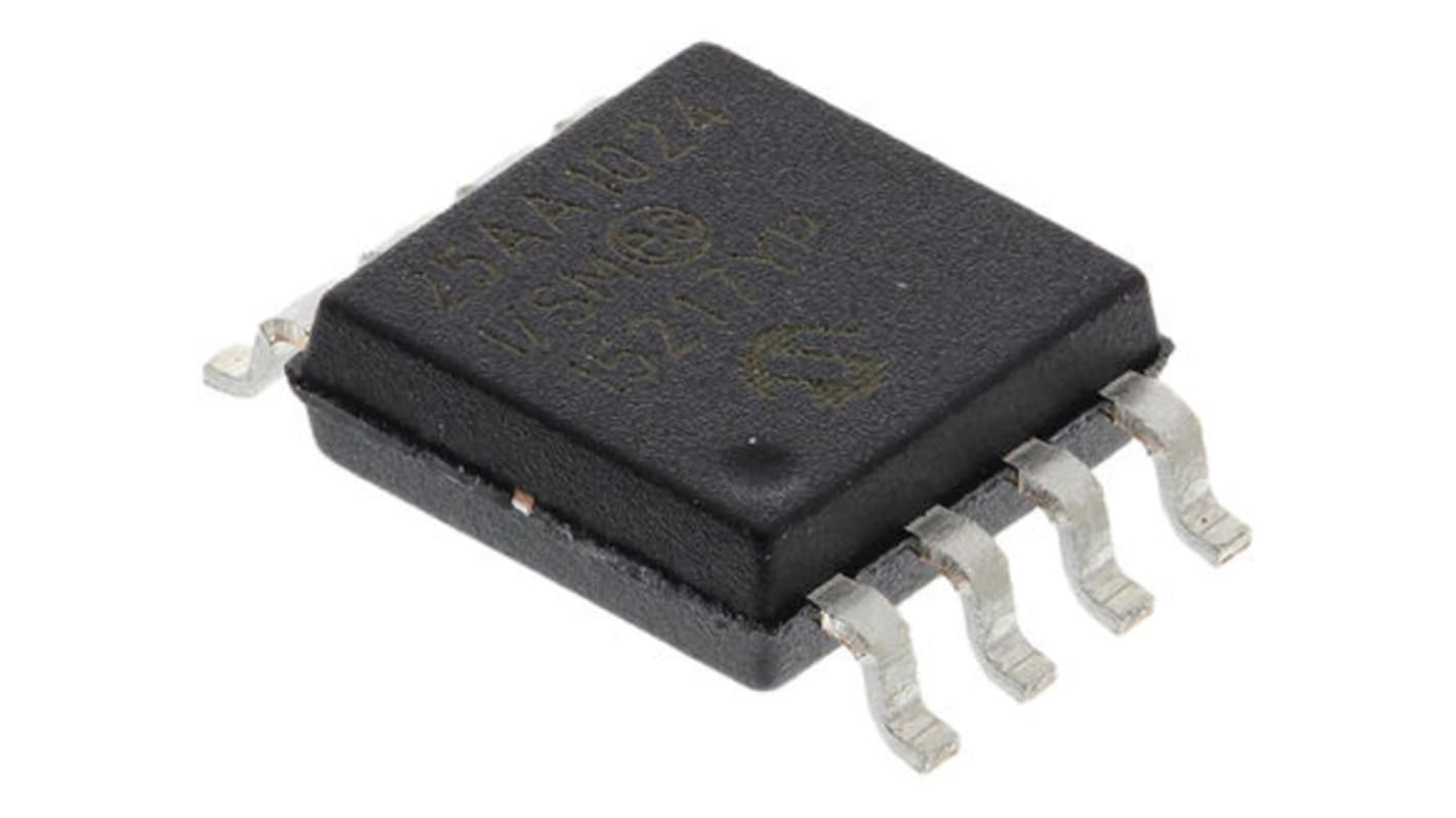 マイクロチップ, シリアルEEPROM, 1Mbit, シリアル-SPI, 8 Pin, 25AA1024-I/SM