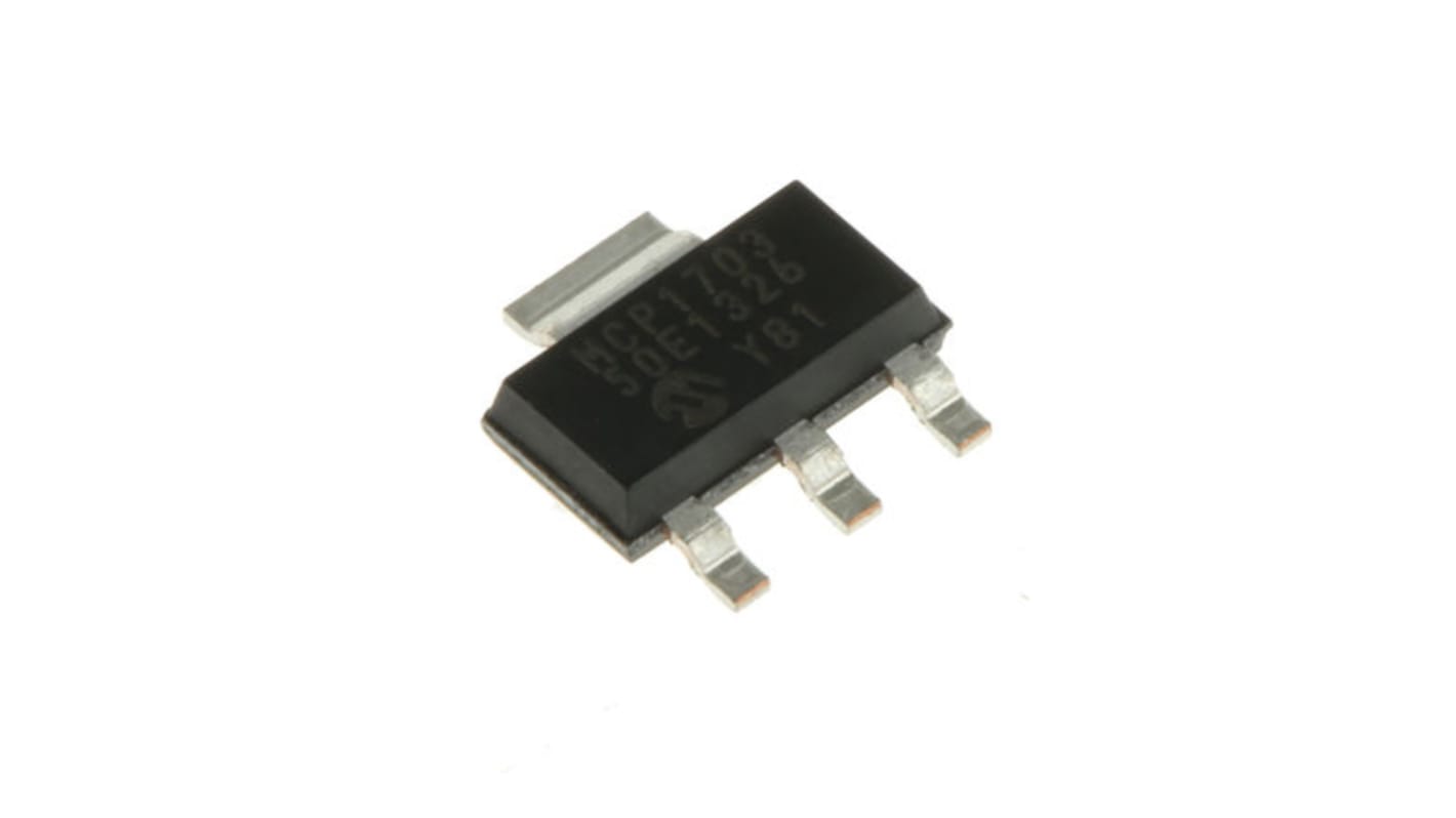 Microchip Spannungsregler 250mA, 1 Niedrige Abfallspannung SOT-223, 3+Tab-Pin, Fest