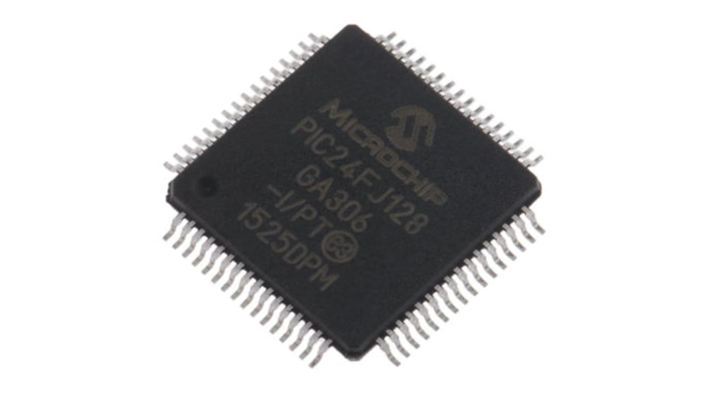 Microchip PIC24FJ128GA306-I/PT, 16bit PIC Microcontroller, PIC24FJ, 32MHz, 128 kB Flash, 64-Pin TQFP