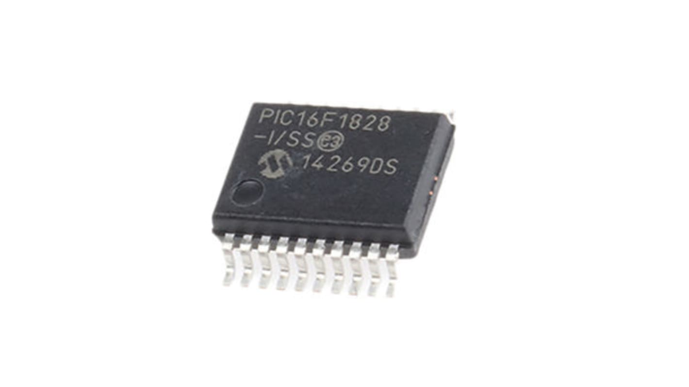 Microchip PIC16F1828-I/SS, 8bit PIC Microcontroller, PIC16F, 32MHz, 4 kwords Flash, 20-Pin SSOP
