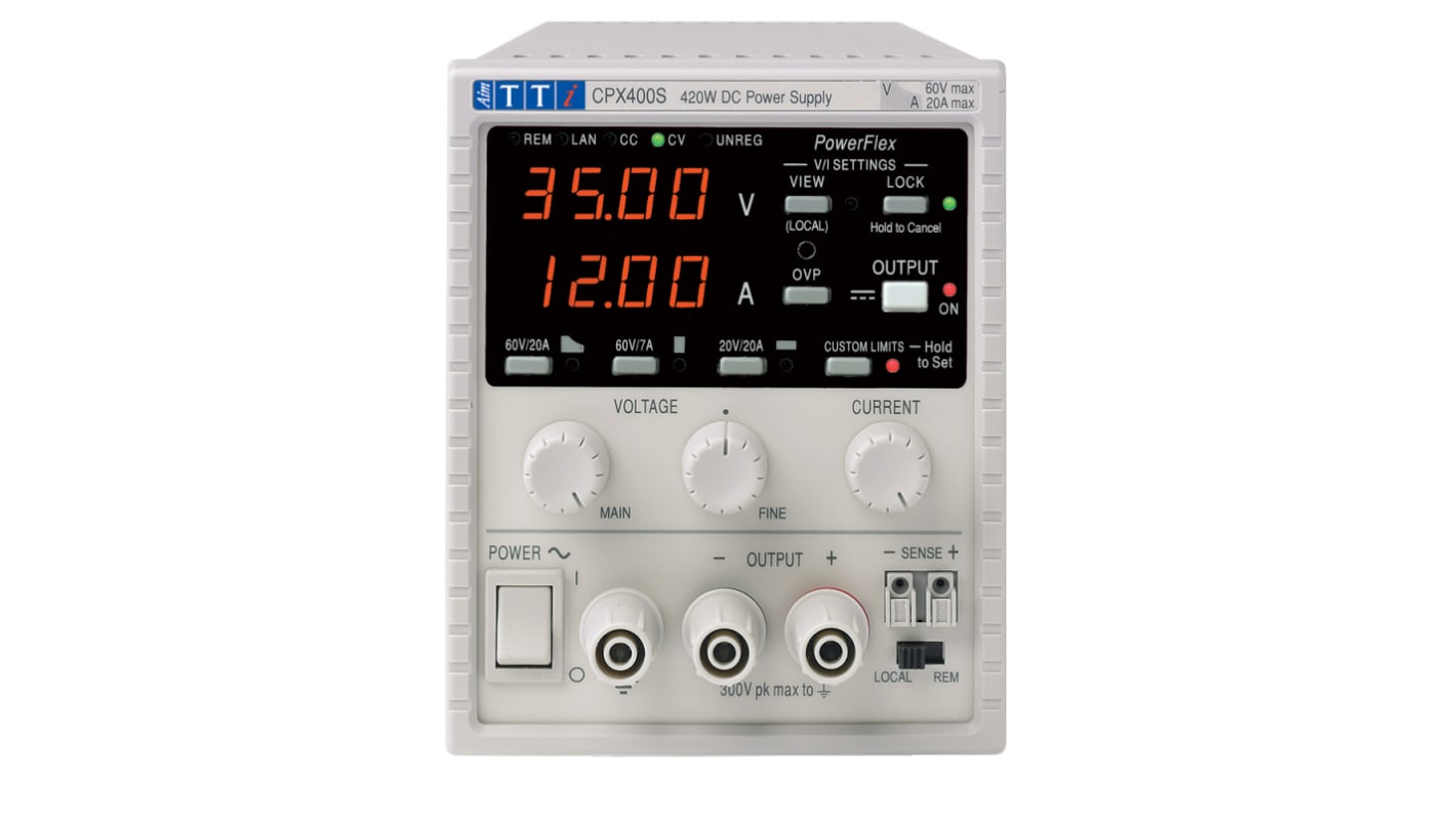 Aim-TTi CPX Series Digital Bench Power Supply, 0 → 60V, 0 → 20A, 1-Output, 420W - RS Calibrated