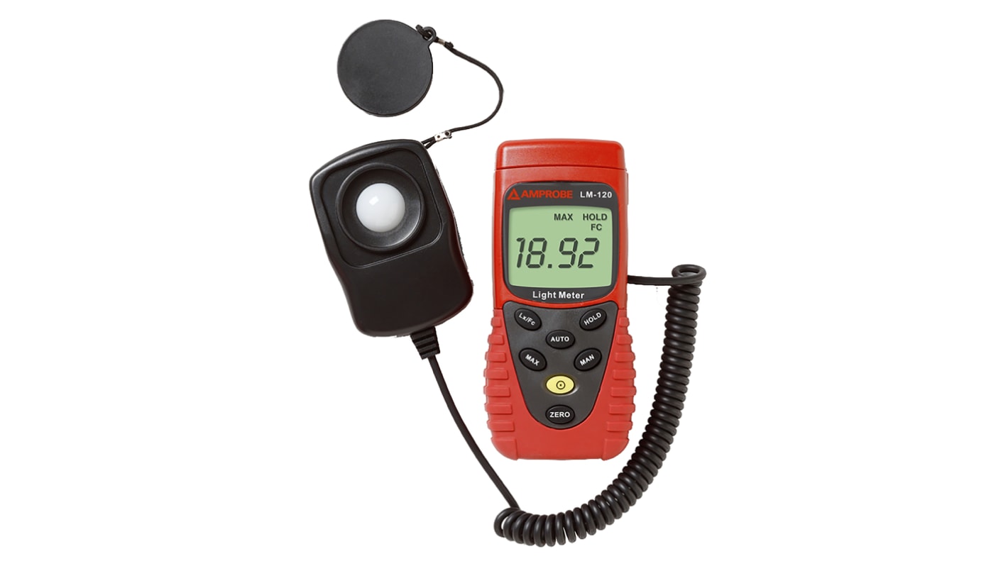 Amprobe LM-120 Light Meter, 20lx to 200000lx, ±6 %, With RS Calibration