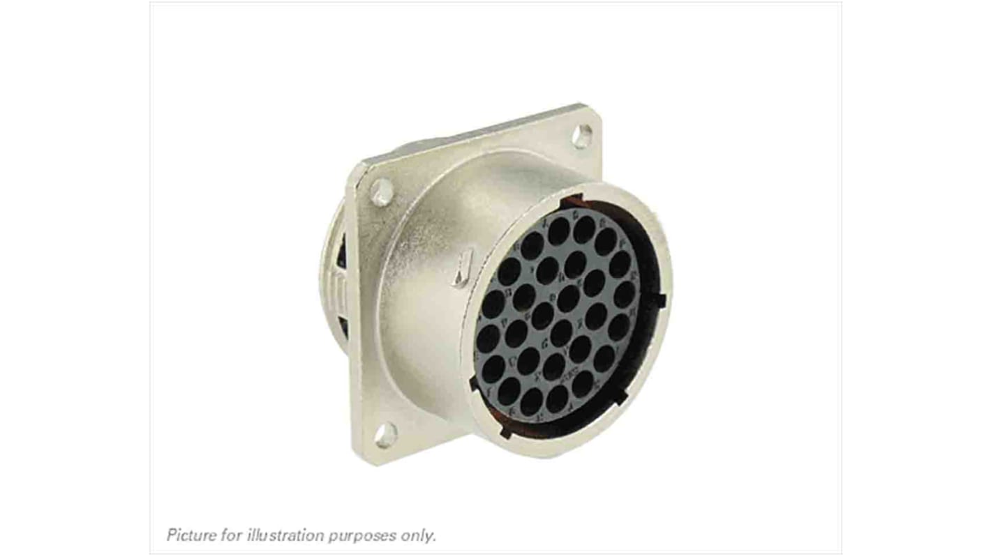 Conector circular Souriau Sunbank by Eaton hembra serie UT0 de 28 vías hembra, tamaño carcasa 20, Montaje en Panel,