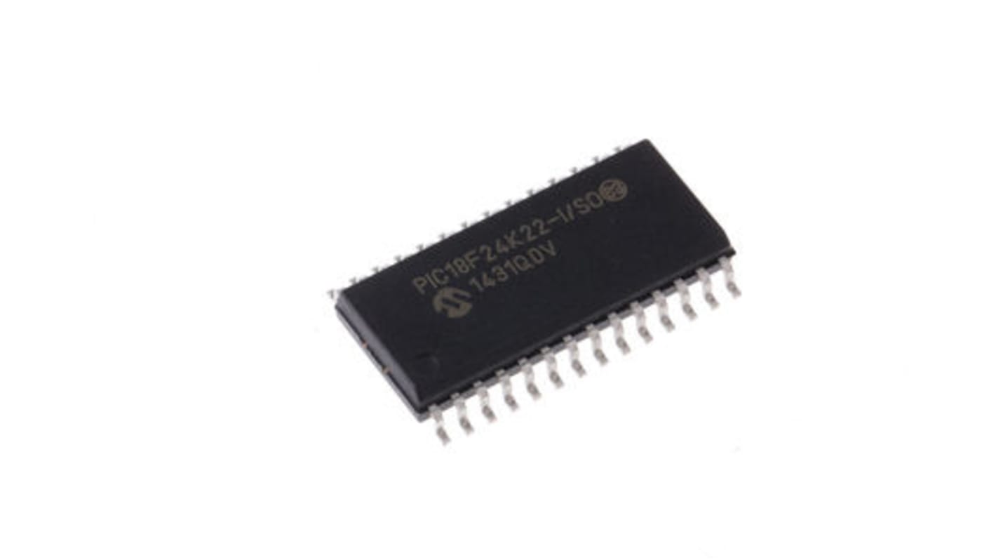 Microchip PIC18F24K22-I/SO, 8bit PIC Microcontroller, PIC18F, 64MHz, 16 kB Flash, 28-Pin SOIC