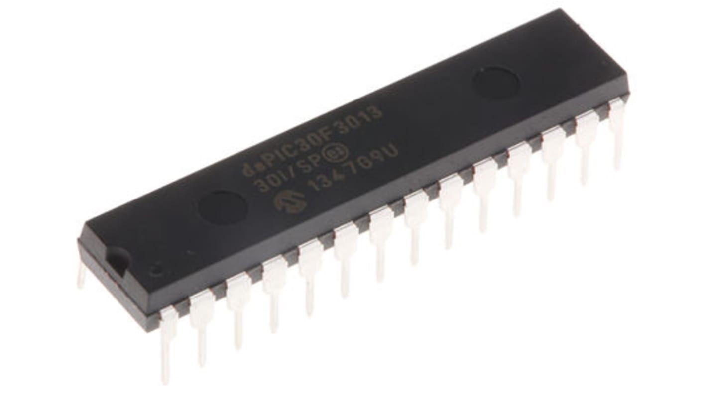 Microchip, 16bit dsPIC, dsPIC30F Microcontroller, 30MIPS, 1.024 kB, 24 kB Flash, 28-Pin SPDIP