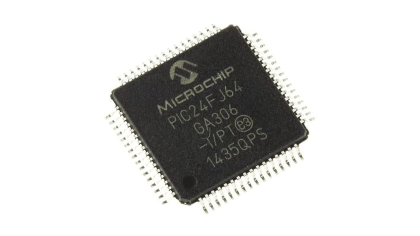 Microchip マイコン, PIC, 32MHz, 64 kB, フラッシュ, 64-Pin TQFP