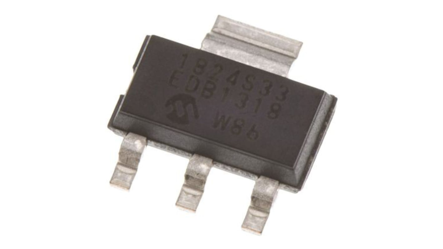 Microchip MCP1824ST-3302E/DB, 1 Low Dropout Voltage, Voltage Regulator 300mA, 3.3 V 3+Tab-Pin, SOT-223