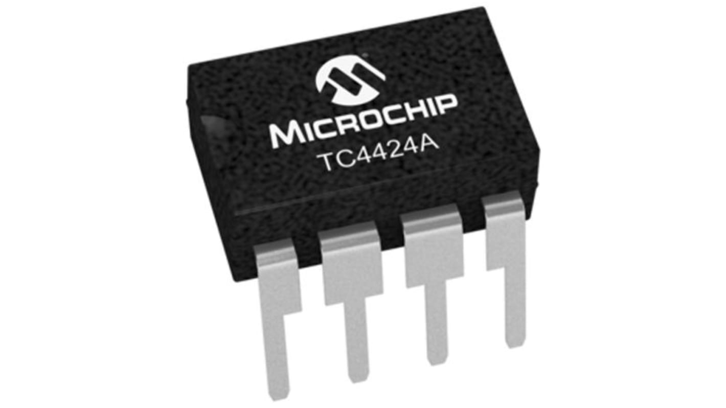 Microchip MOSFET驱动器, CMOS，TTL逻辑, PDIP, 2个驱动器, 8针, 通孔安装, 18V电源, 4.5 A输出