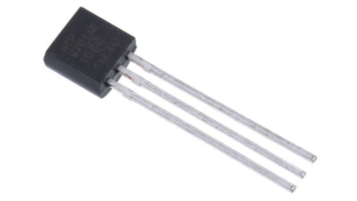 Microchip Voltage Temperature Sensor, Voltage Output, Through Hole Mount, Analogue, ±1°C, 3 Pins