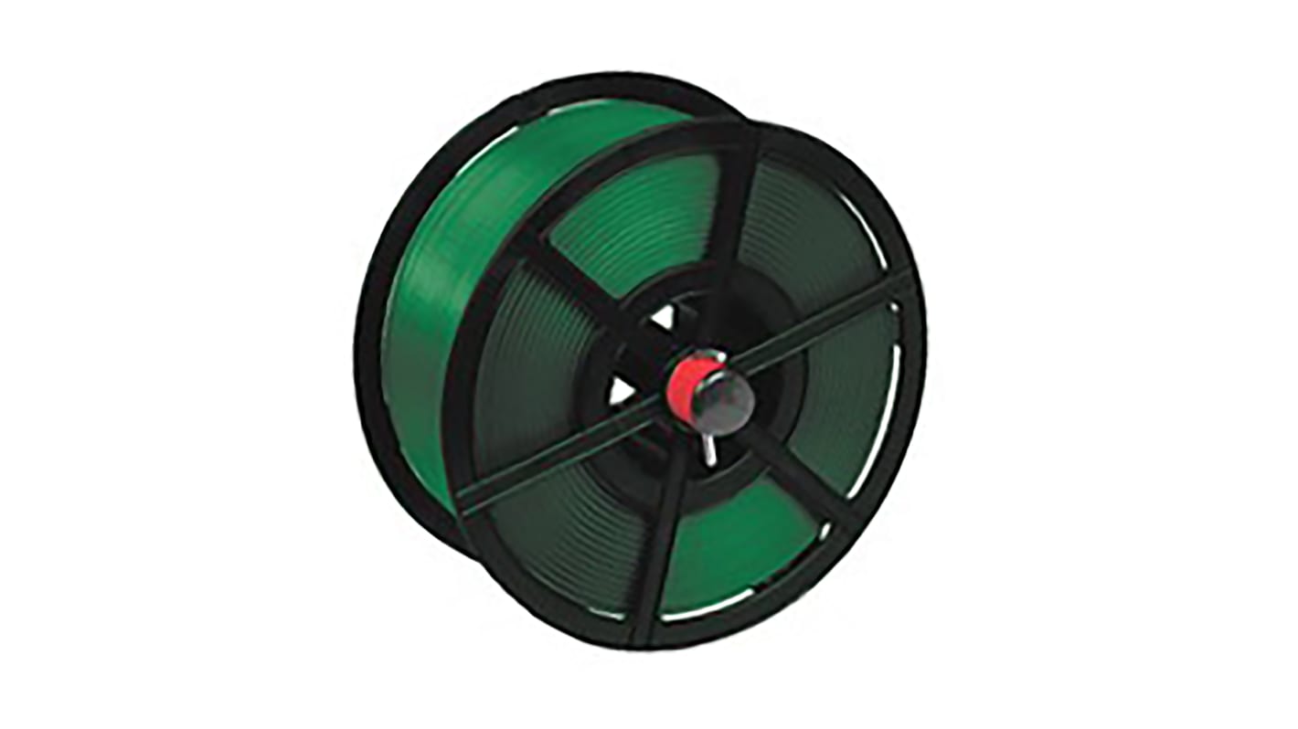 RS PRO Green Strapping, 1600m Length, 12.8mm Width, 290kg Breaking Strain