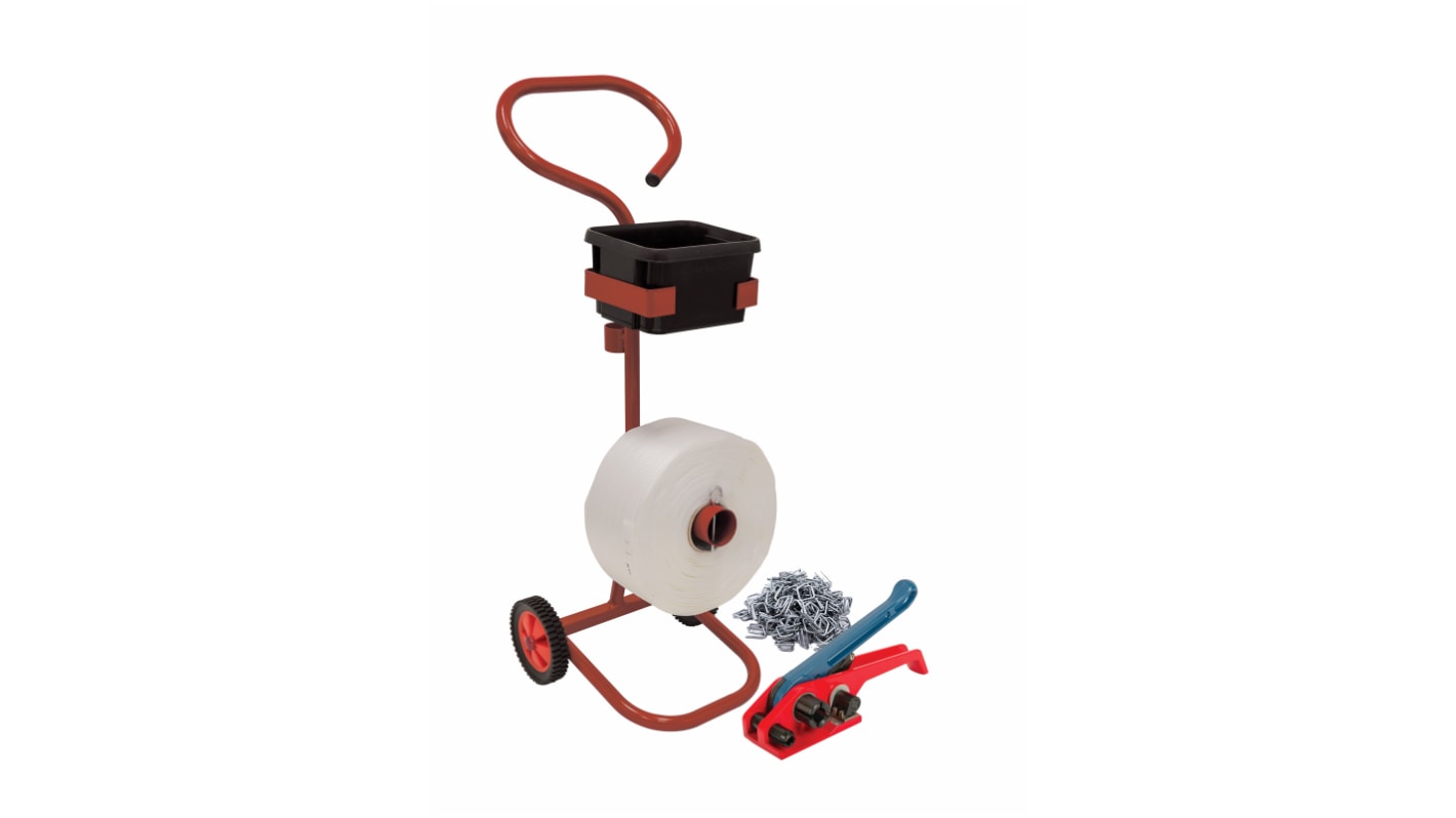 Kit di reggiatura Metallo galvanizzato RS PRO 600kg, 600m Bianco