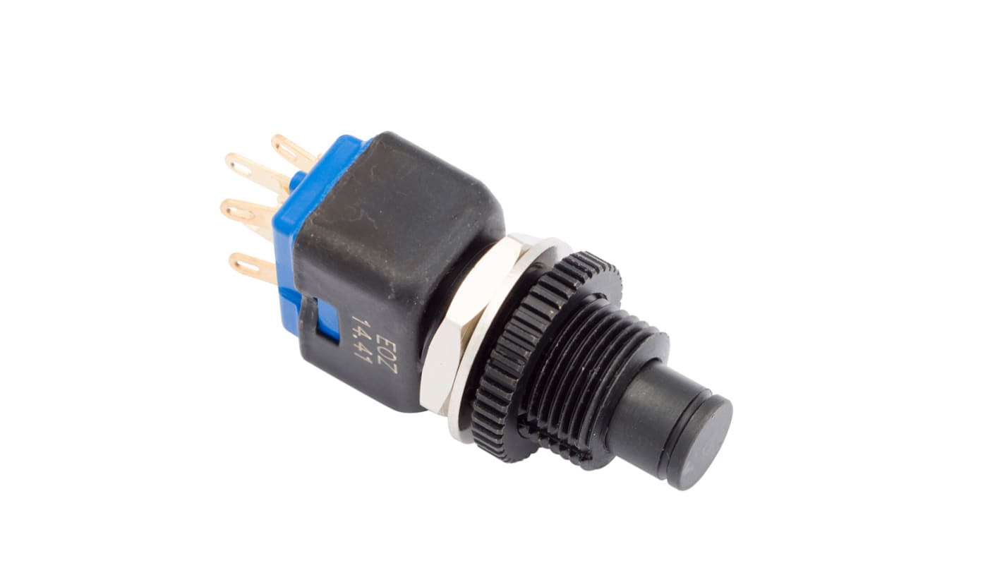 EOZ Push Button Switch, Momentary, Panel Mount, 10.2mm Cutout, DPDT, 48 V dc, 220V ac, IP65, IP67