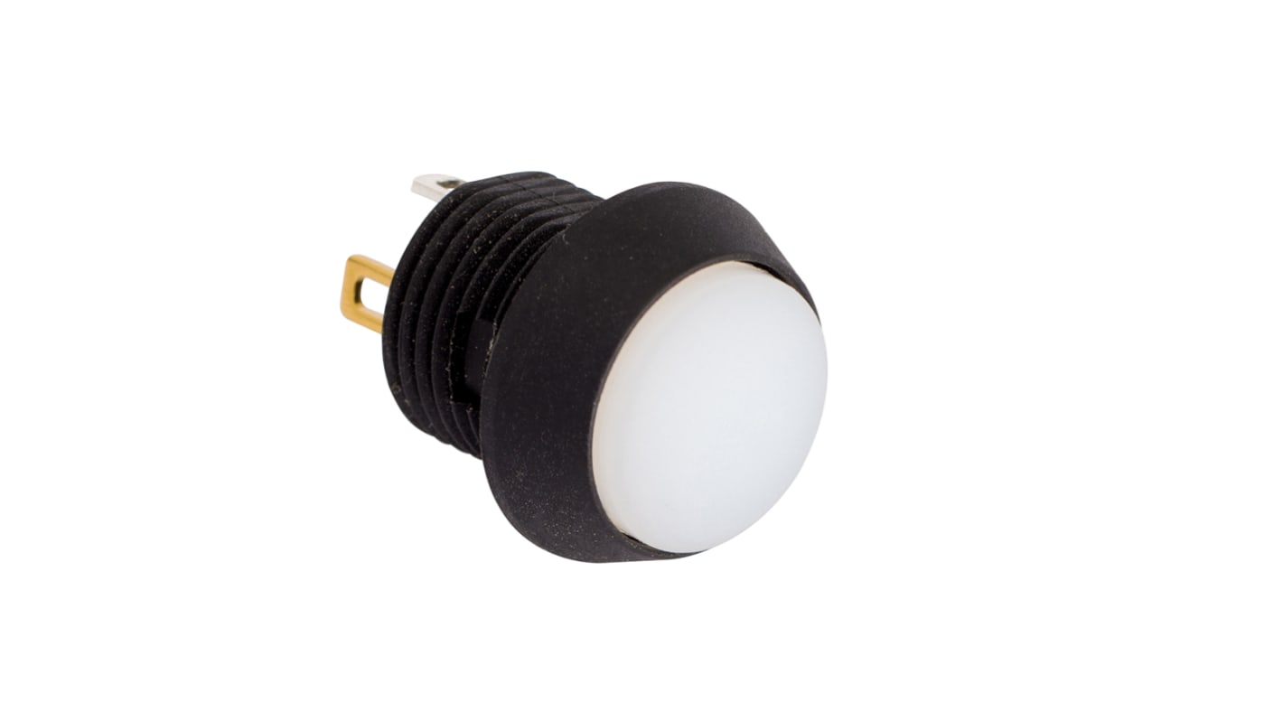 EOZ Illuminated Push Button Switch, Momentary, Panel Mount, 13.5mm Cutout, SPST, White LED, 5V, IP67