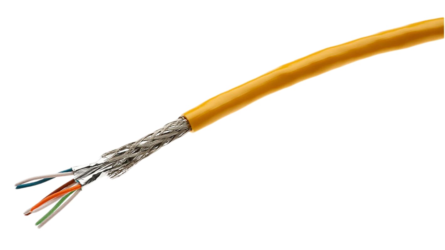HARTING, 50m Cat6a, Yellow, STP Shielded, Unterminated PVC Sheath