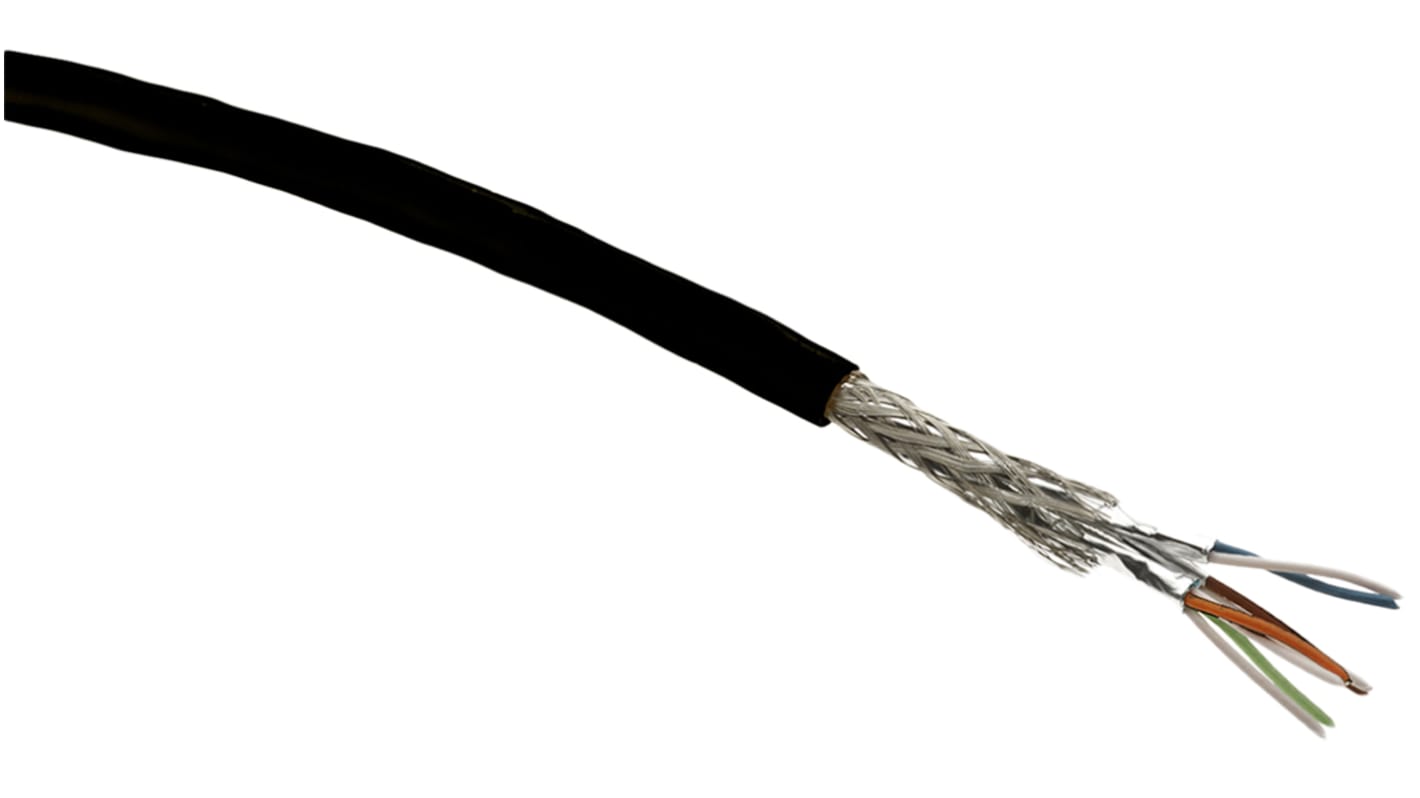 HARTING, 20m Cat6a, Black, STP Shielded, Unterminated PVC Sheath
