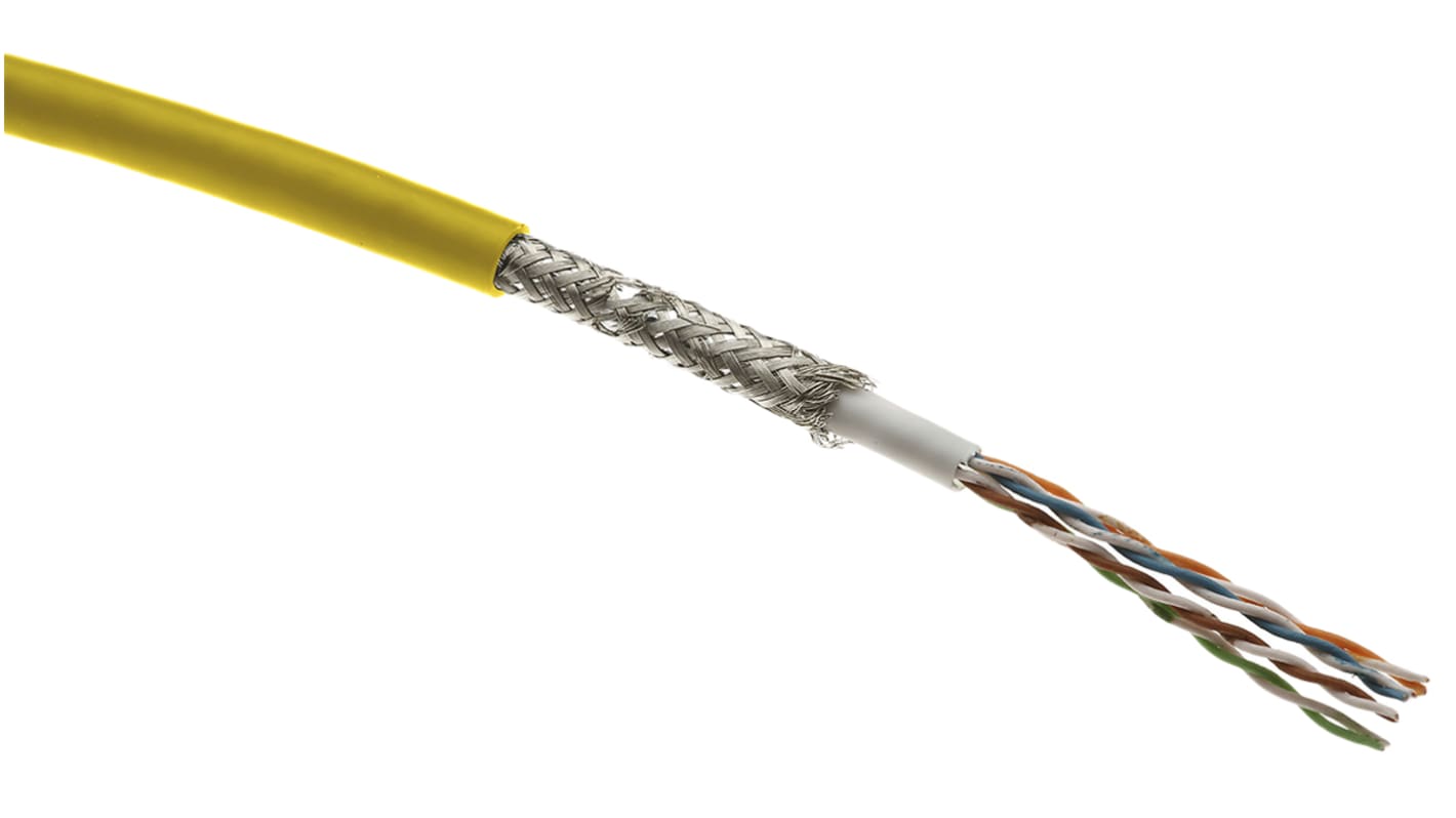 HARTING Ethernetkabel Cat.5e, 50m, Gelb Verlegekabel STP, Aussen ø 6.8mm, PUR