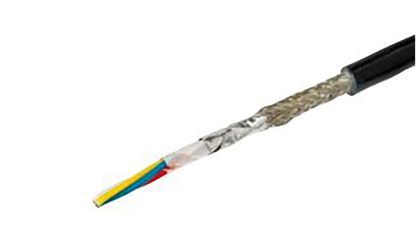 HARTING Cat5e Ethernet Cable, SF/UTP, Black Elastomer, Electron Beam Cross Linked Sheath, 100m, Flame Retardant,