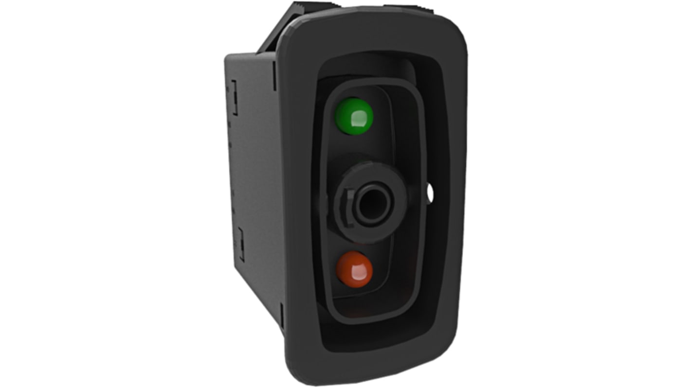 Carling Technologies Illuminated SPST, On-(On) Rocker Switch Panel Mount