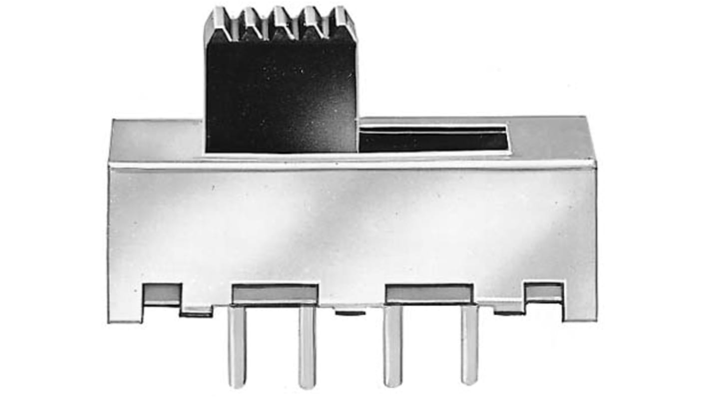 Interruptor de actuador deslizante SPST, 350 mA a 30 V dc, Montaje en PCB