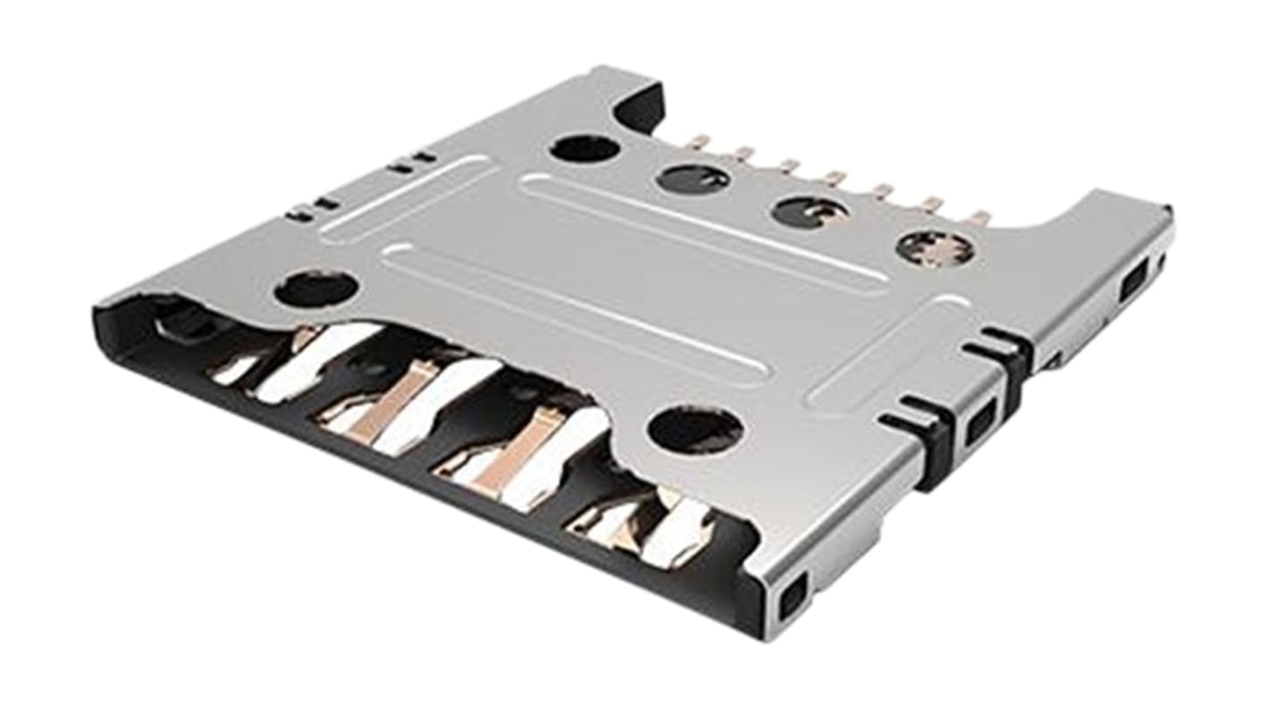 TE Connectivity 8 Way Memory Card Connector With Solder Termination