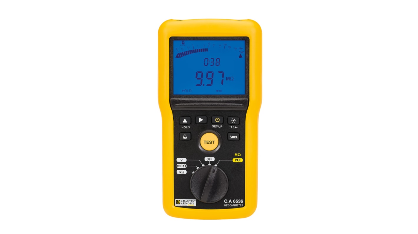 Tester di isolamento e continuità Chauvin Arnoux C.A 6536, 10V → 100V, Cert. ISO