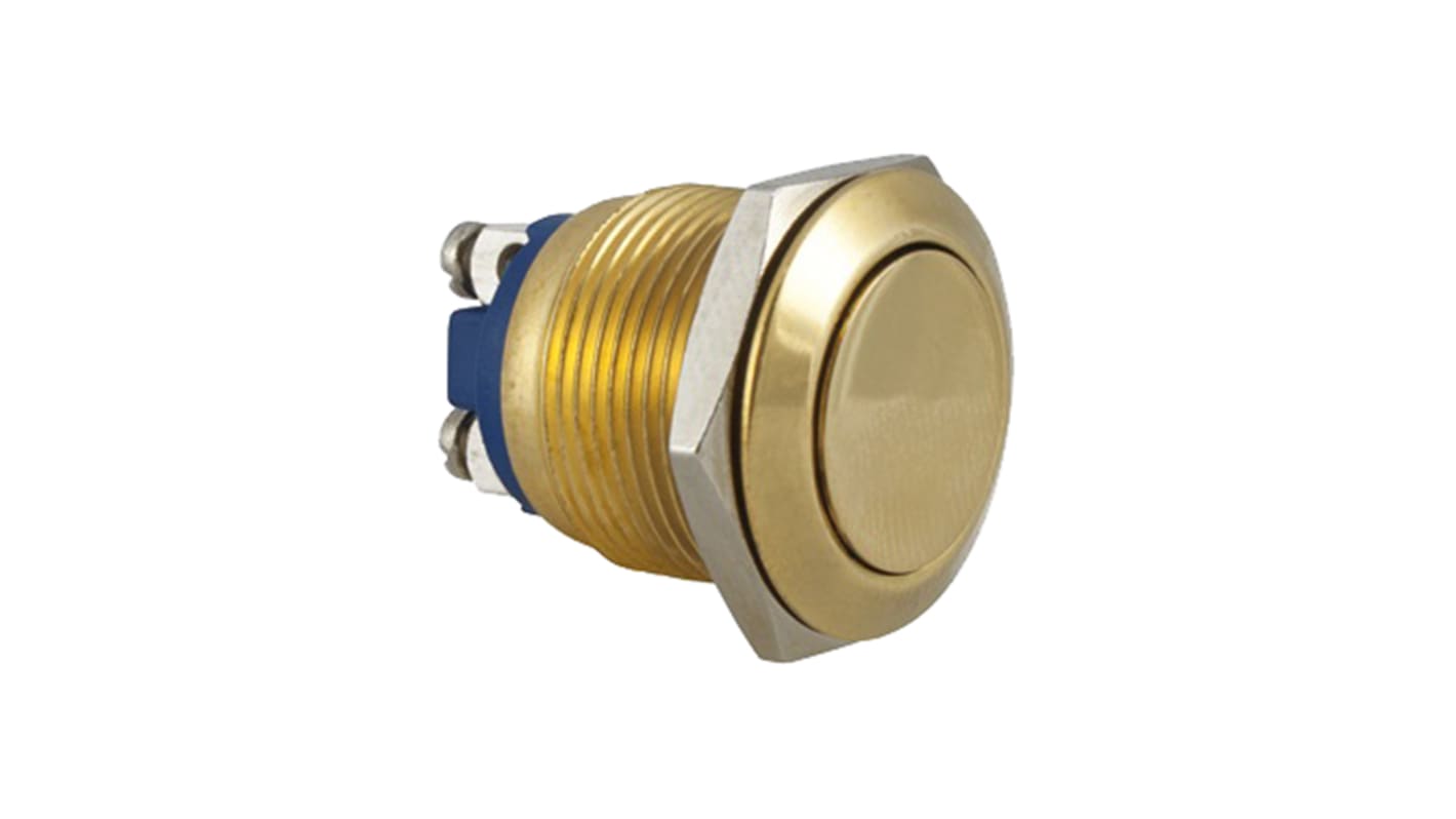 RS PRO Push Button Switch, Momentary, Panel Mount, 19mm Cutout, SPST, 36V dc, IP65