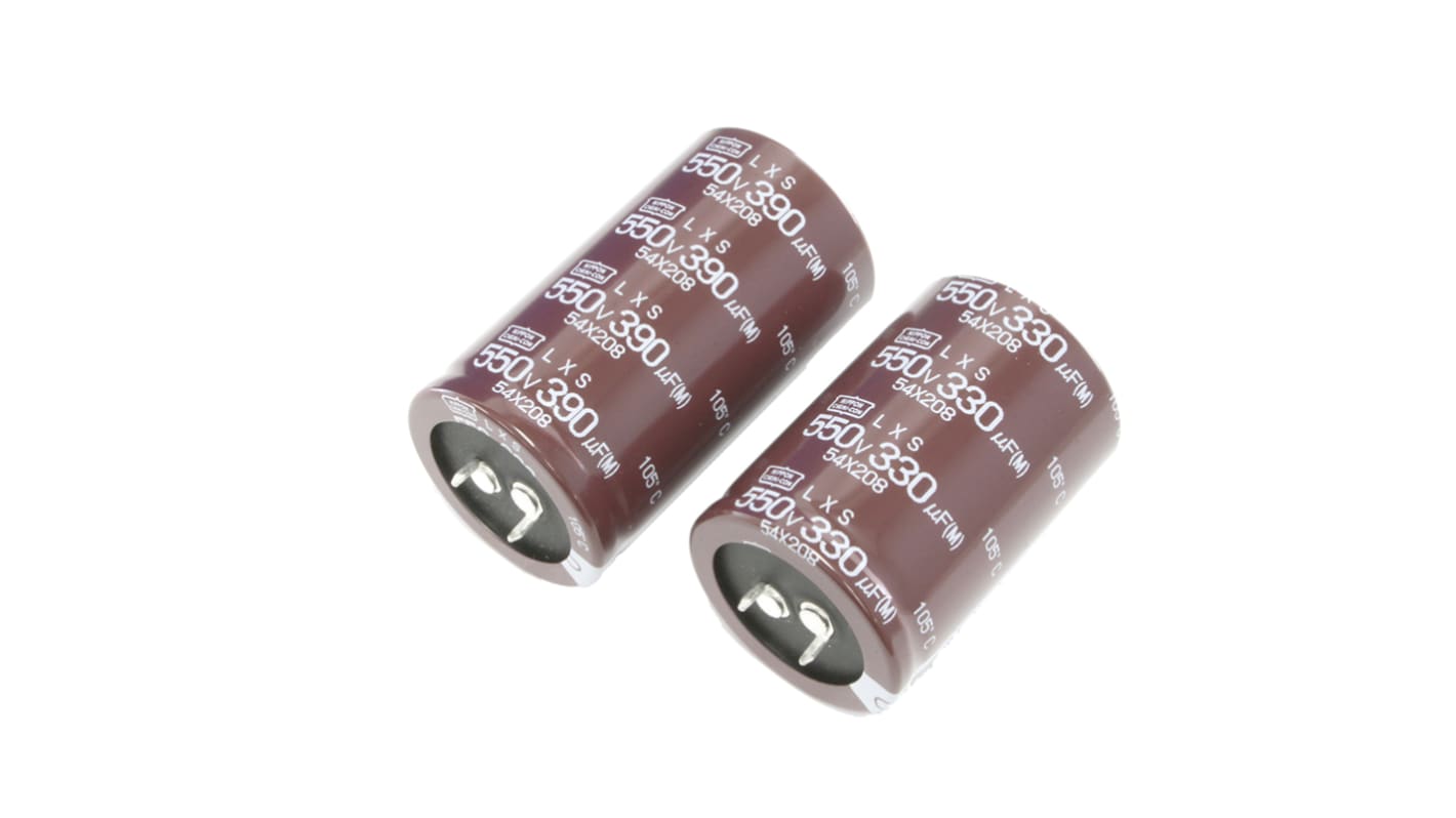 CHEMI-CON LXS Snap-In Aluminium-Elektrolyt Kondensator 390μF ±20% / 200V dc, Ø 22mm x 25mm, bis 105°C