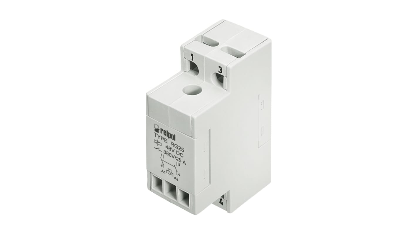 Relpol 380V ac Spule DPST für DIN-Schienen 25A 3W Bistabiles Relais