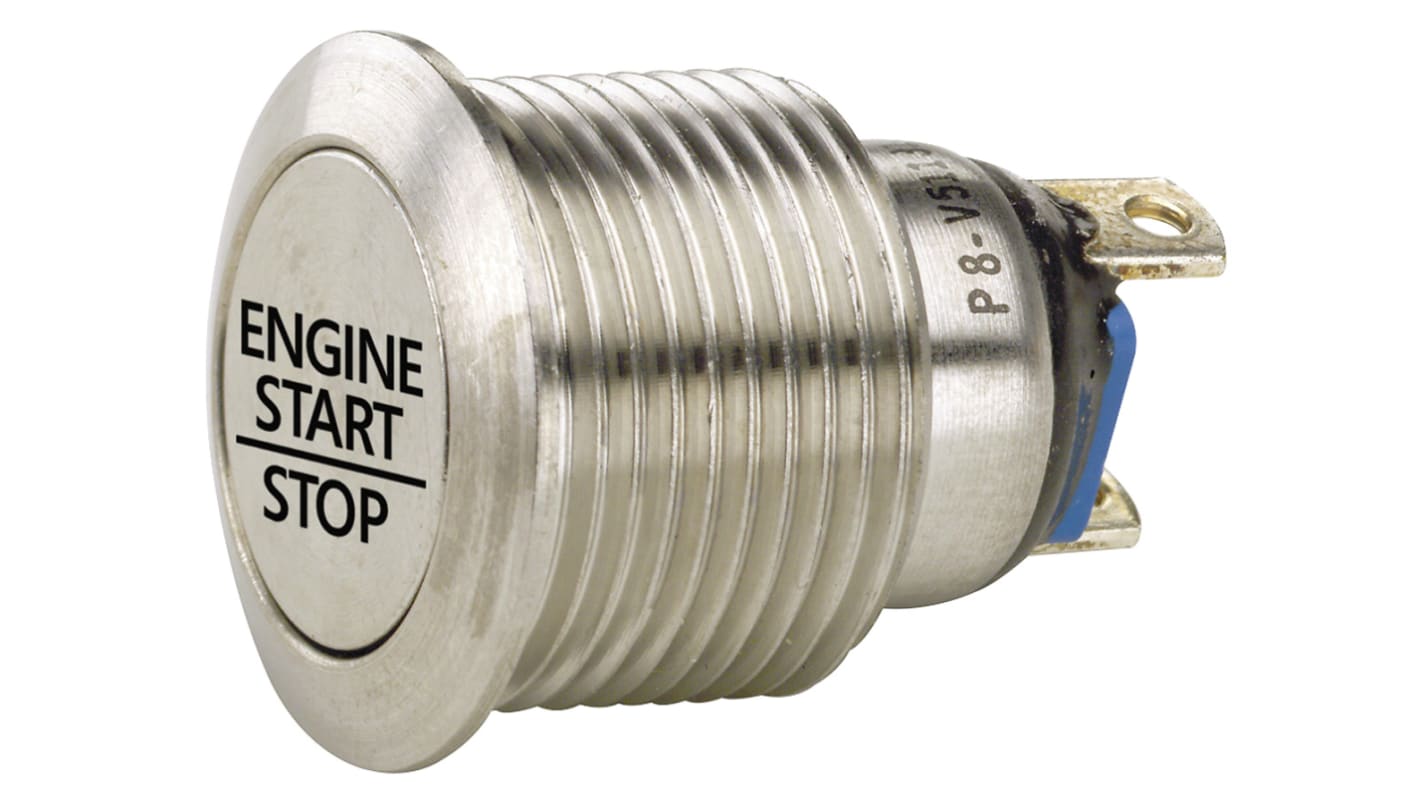 Otto Push Button Switch, Momentary, Panel Mount, SPDT, 28 V dc, 115V ac, IP64, IP68S, IP69K