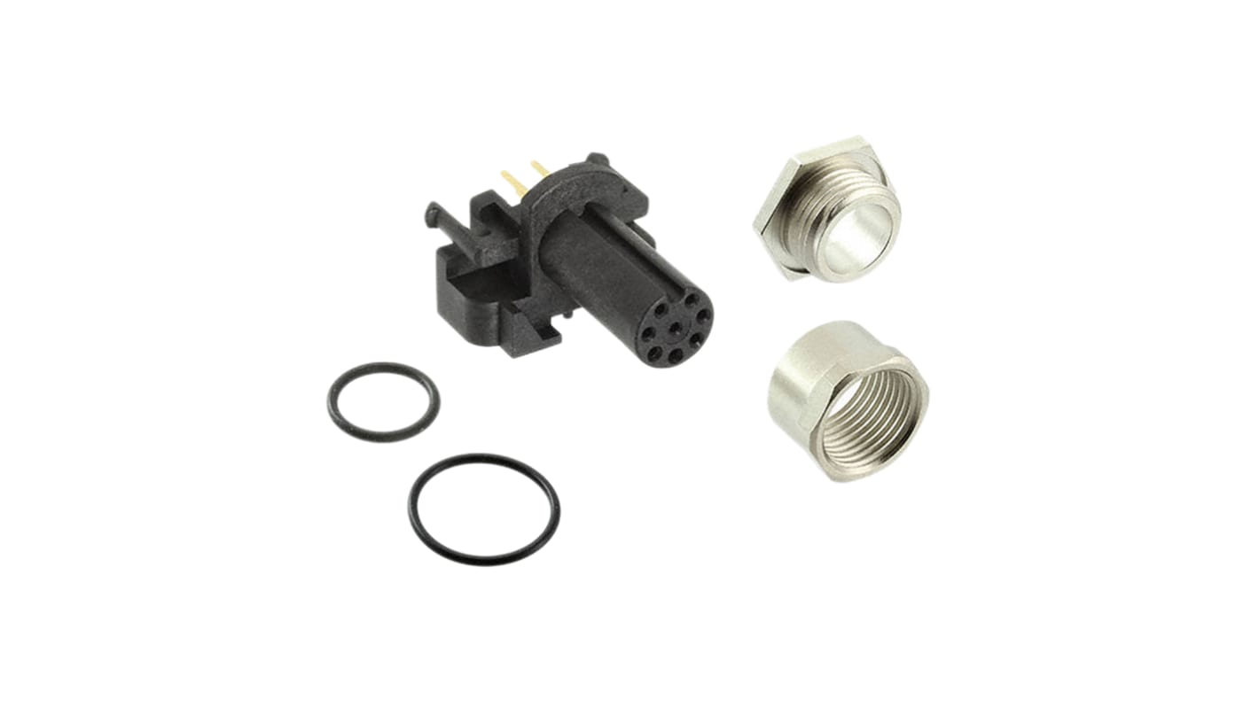 TE Connectivity Circular Connector, 8 Contacts, PCB Mount, M12 Connector, Socket, Female, IP68, M12 Series