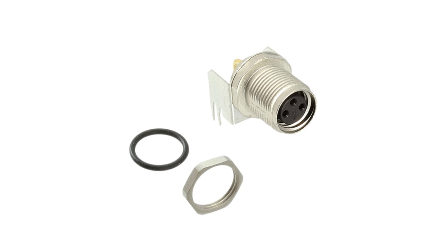 TE Connectivity Circular Connector, 3 Contacts, PCB Mount, M8 Connector, Socket, Female, IP67