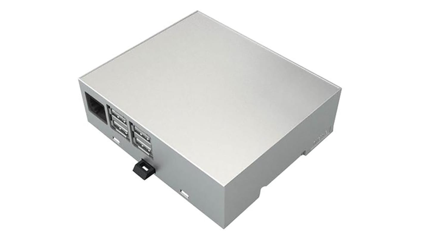 Italtronic 树莓派外壳, Modulbox DIN Rail系列, 用于树莓派 2B，树莓派 B+, ABS，PC外壳, 106.5 x 90 x 32mm, 灰色