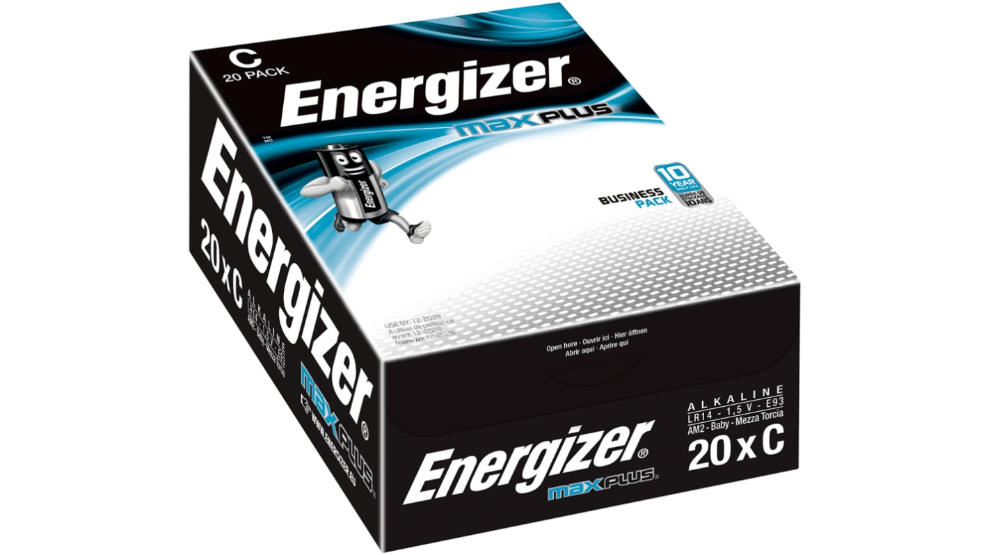 Energizer Energizer MAX PLUS 1.5V Alkaline, Zinc Manganese Dioxide C Batteries