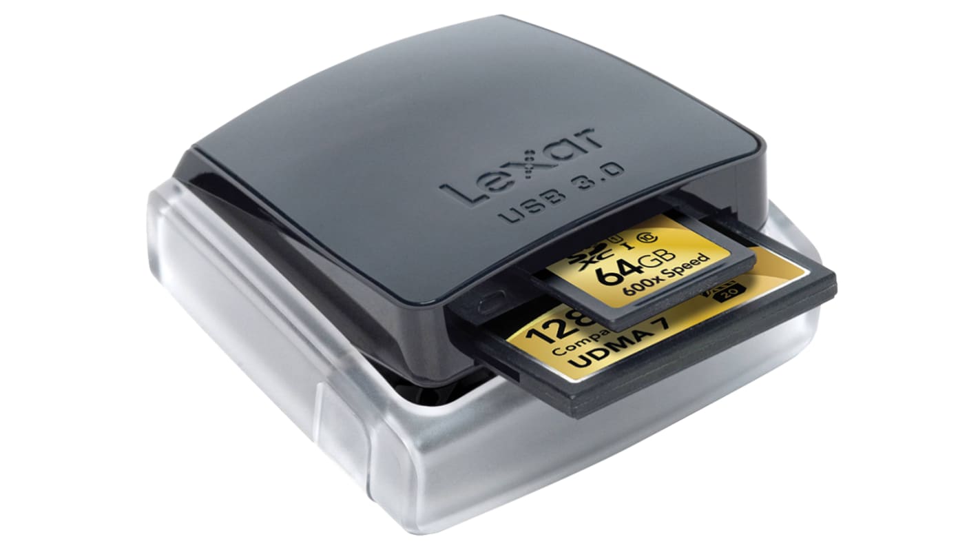 Lexar Kartenlesegerät Extern USB 3.0 für Compact Flash Type I, Compact Flash Type II, MicroSD, MicroSDHC, MicroSDXC,