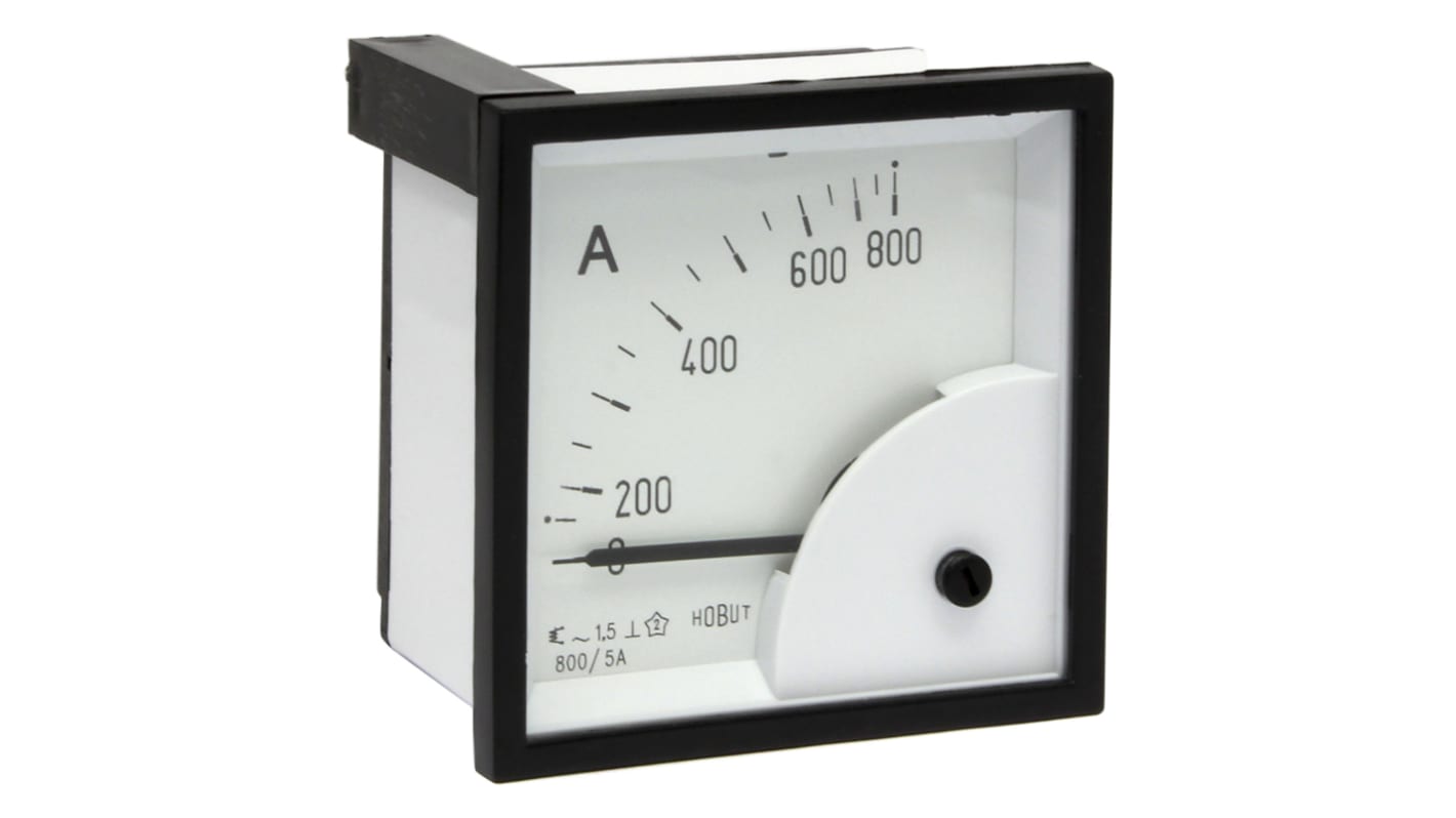 HOBUT D72SD Analogue Panel Ammeter 0/800A For 800/5A CT AC, 72mm x 72mm Moving Iron