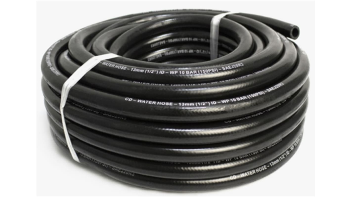 Tuyau RS PRO EPDM, Ø 10mm x Ø 17mm, L 20m Noir