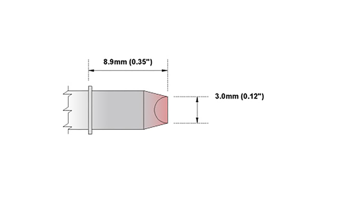 Thermaltronics 3 mm Straight Chisel Soldering Iron Tip