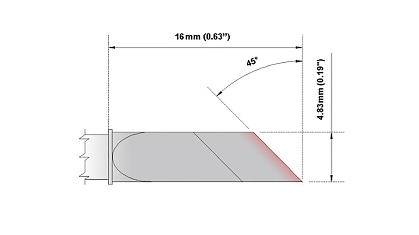 Thermaltronics 4.83 mm Straight Knife Soldering Iron Tip
