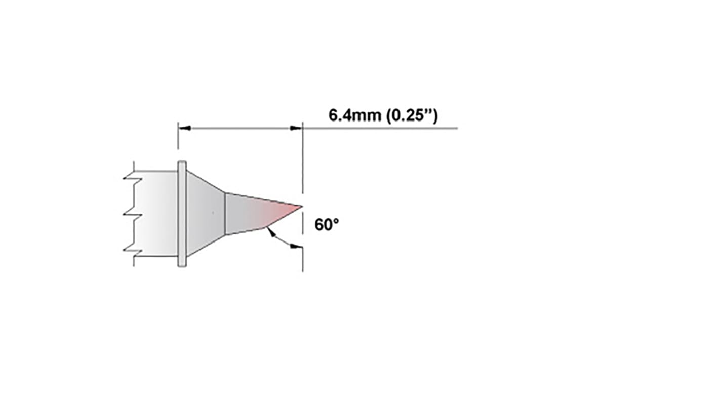 Punta saldatore Thermaltronics, serie M, 1,8 mm, forma smussata, angolo 60°