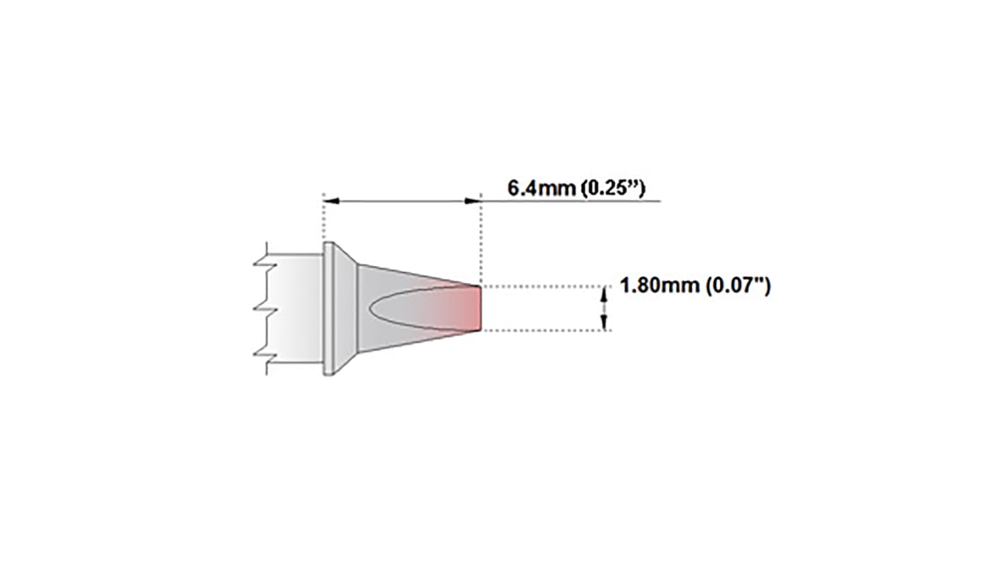 Punta saldatore Thermaltronics, serie M, 1,8 mm, forma: Scalpello diritto, angolo 30°